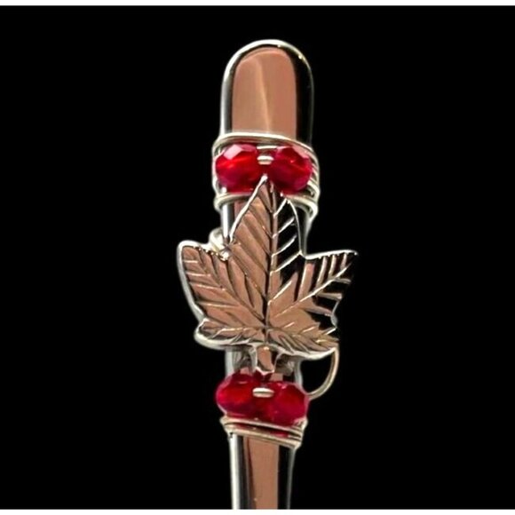 Mini Hors D'oeuvres Knife & Spoon Jam/Honey Spoon – Maple Leaf - Picture 4 of 5